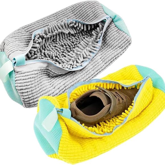 NWT ~ 2 Pack Large Thick Yellow Reusable Shoe Washing Bags for Washer & Dryer - Picture 7 of 9
